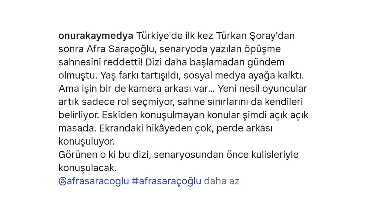 Afra Saraçoğlu’nun A.B.İ. Dizisindeki Öpüşme Sahnesini Reddettiği İddia Edildi
