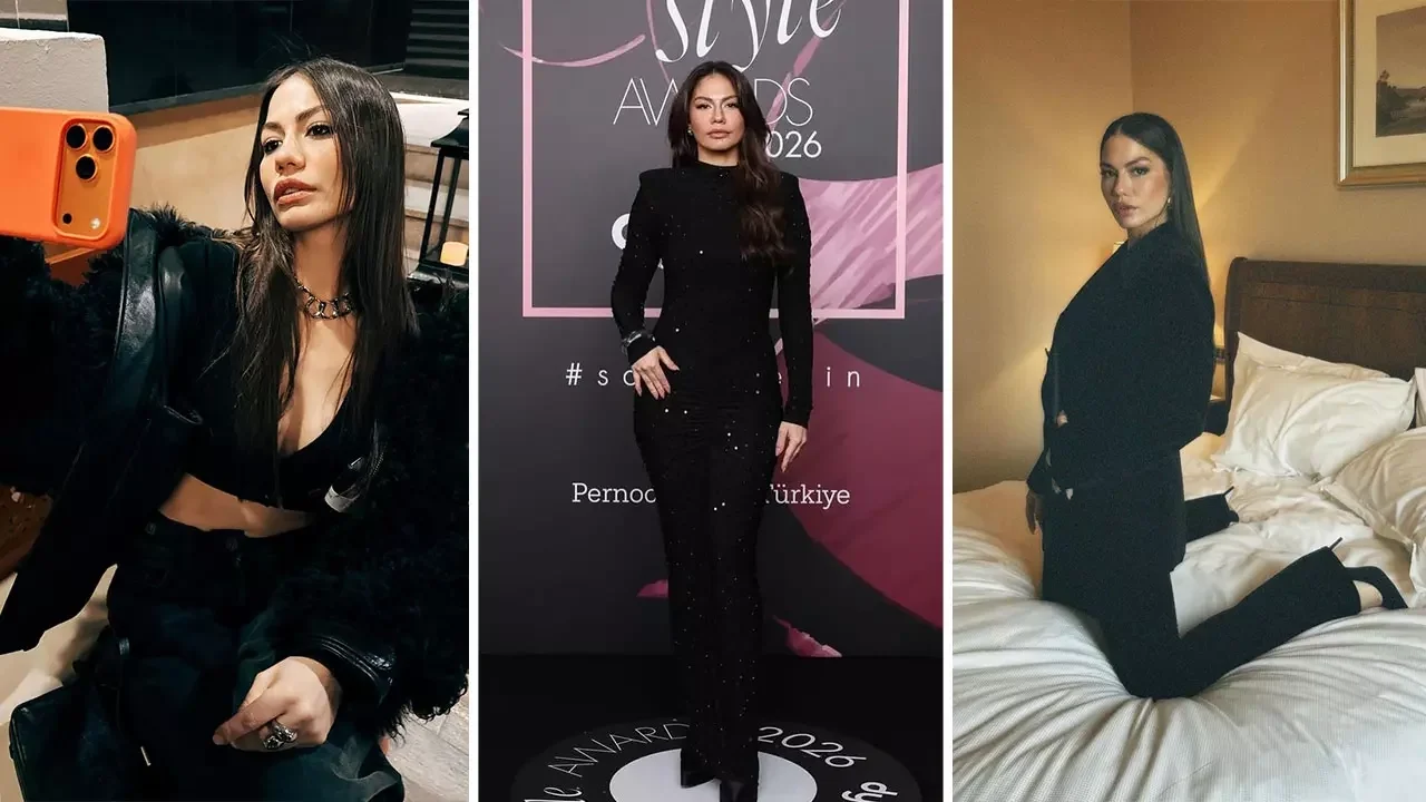 Demet Özdemir’in Siyah Takım Pozları Sosyal Medyayı Salladı